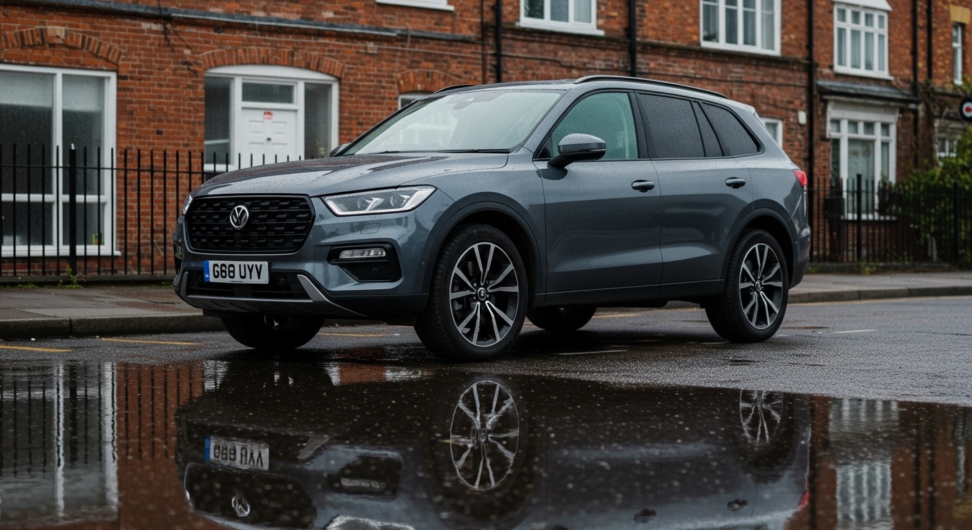 adrk nardo grey suv on rainy street